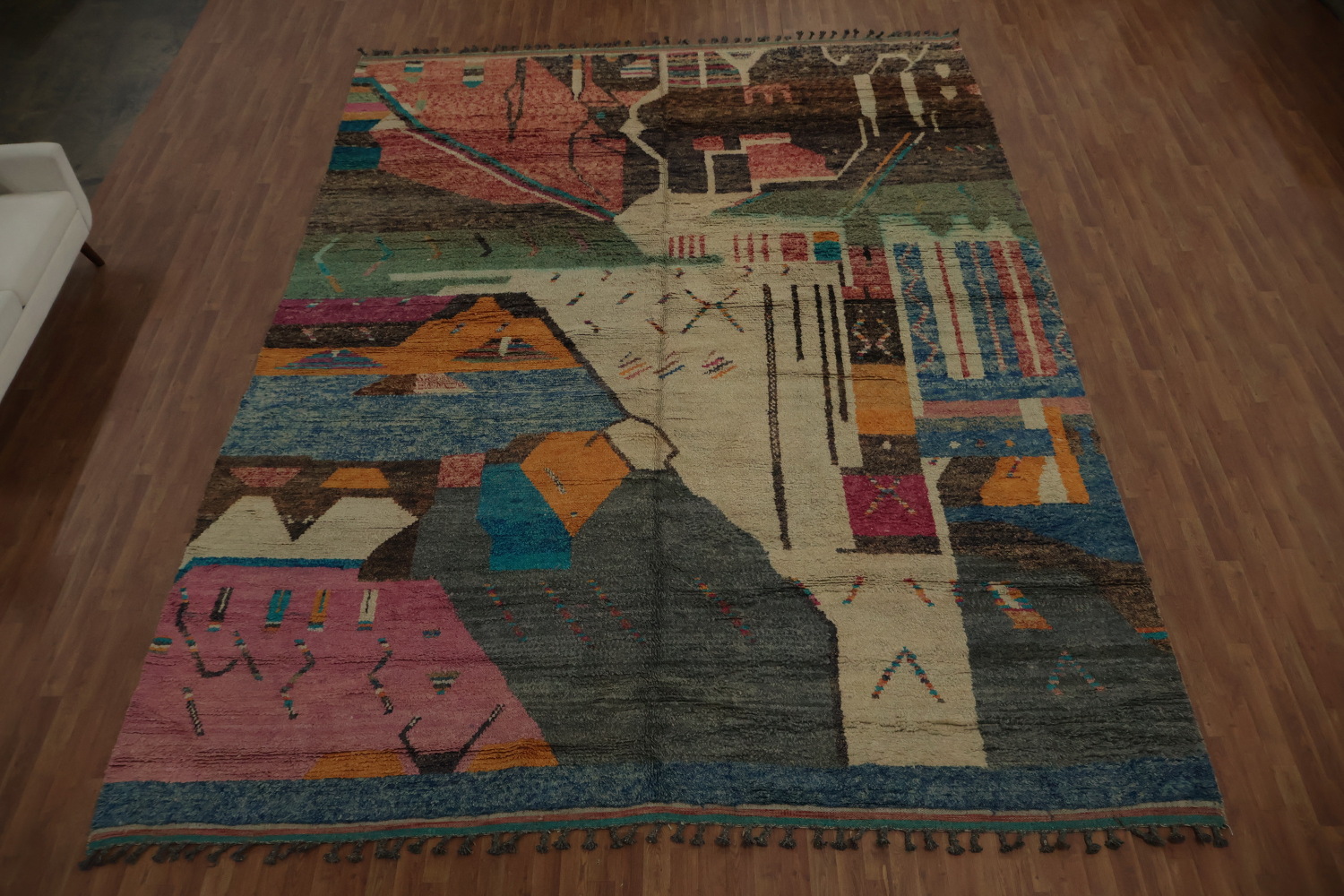 Abstract Moroccan Large Rug 12x16 with Vibrant Geometric Patterns
