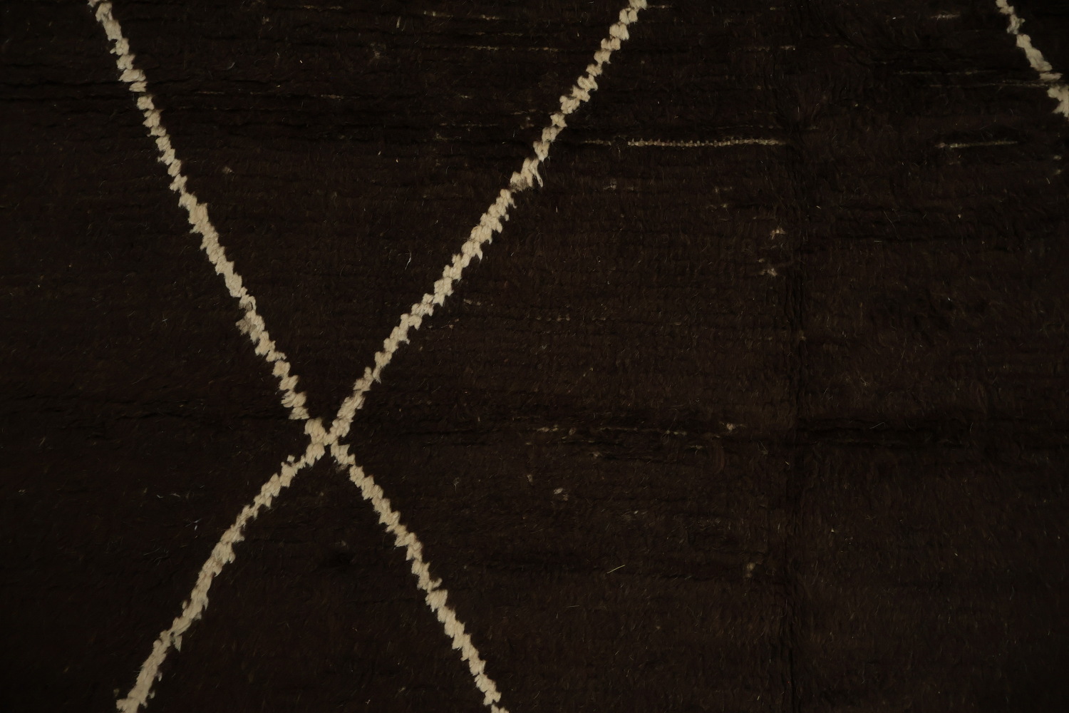 Chic Dark Brown Moroccan Area Rug 6x10 with Diamond Design