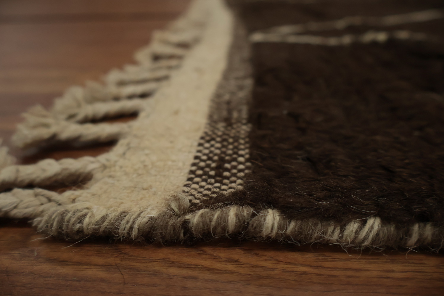 Chic Dark Brown Moroccan Area Rug 6x10 with Diamond Design