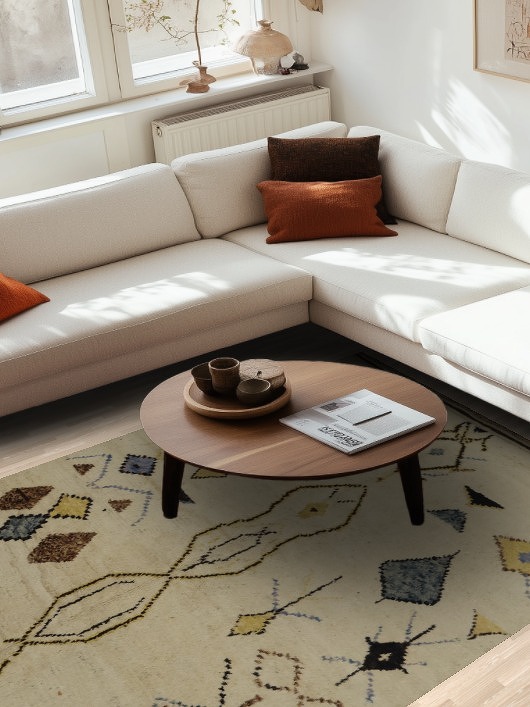 Rustic Charm Handmade Moroccan Wool Area Rug 6x10