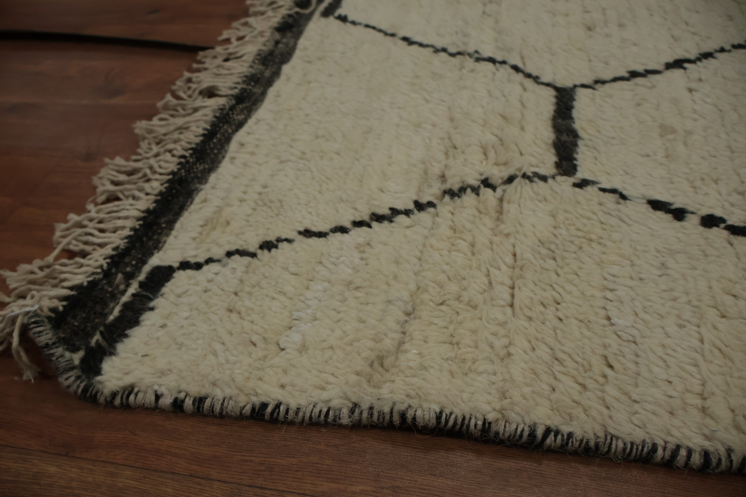 Minimalist Hexagonal Pattern Moroccan Area Rug 6x10 for Home Decor
