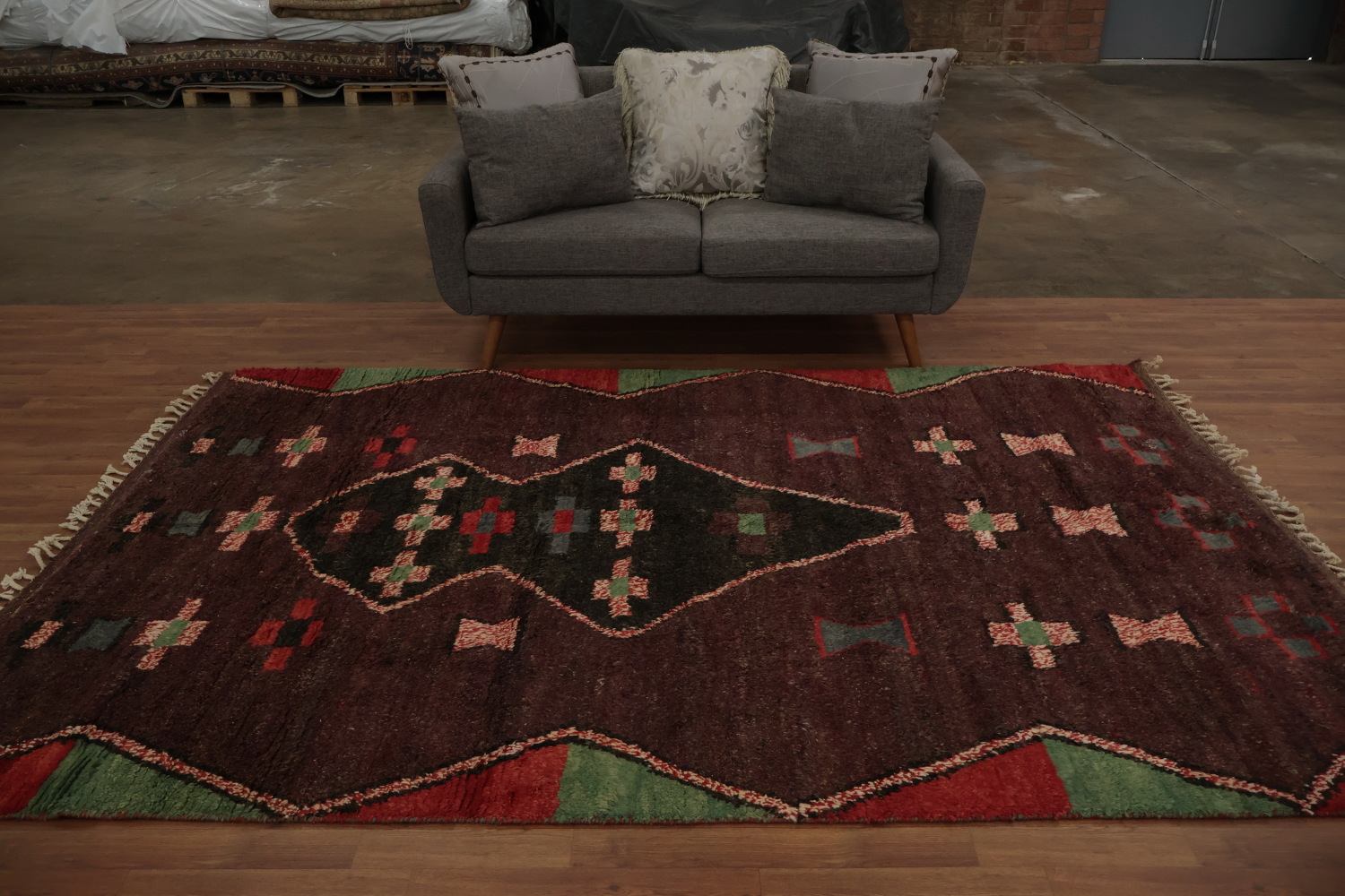 Rustic Textile Artistry Geometric Moroccan Area Rug 6x10