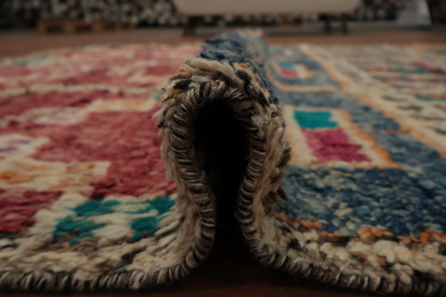 Handcrafted Moroccan Area Rug 6x10 with Symmetrical Design Details