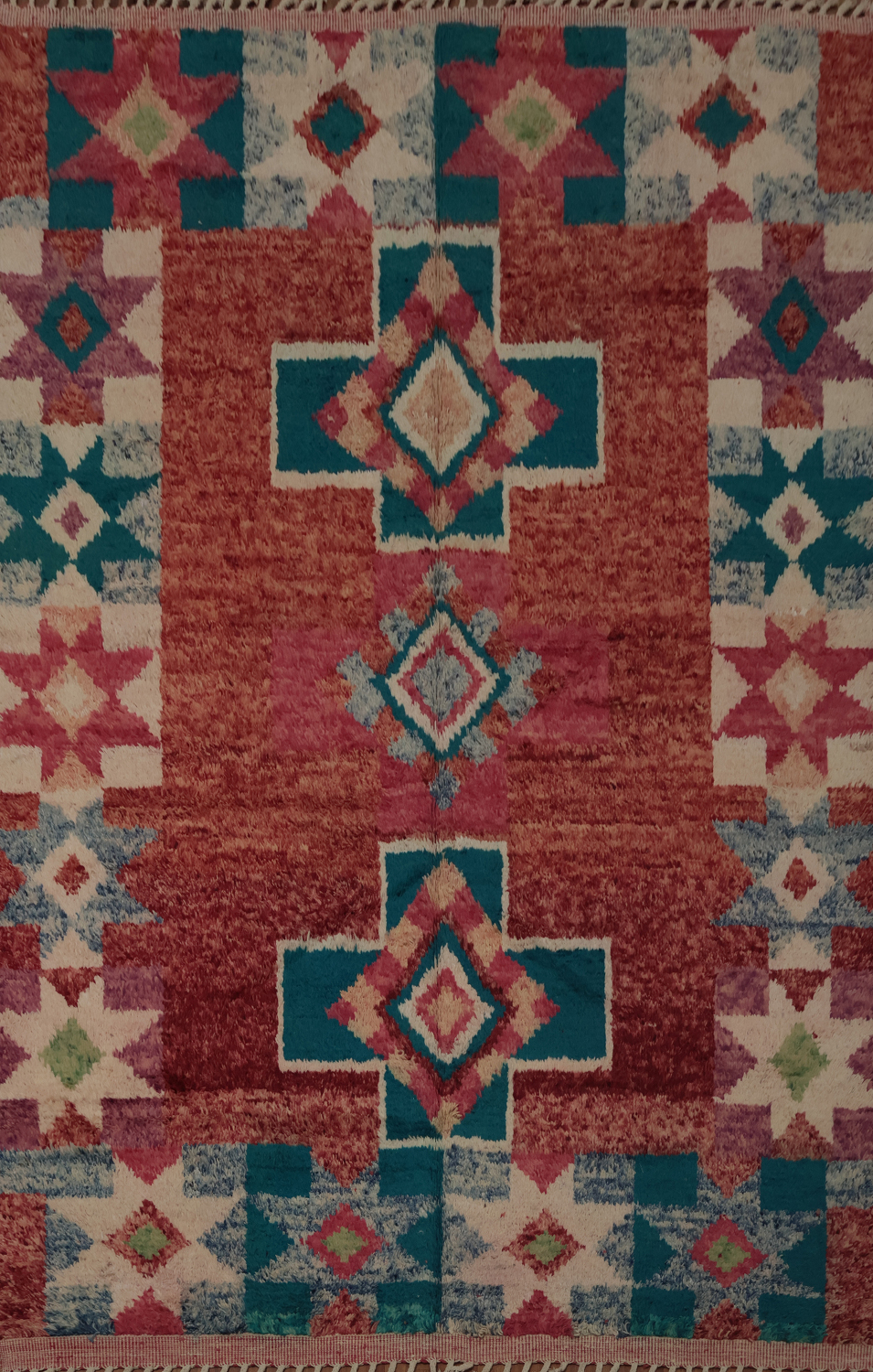 Vibrant Geometric Moroccan Area Rug 8x11 with Bold Color Accents