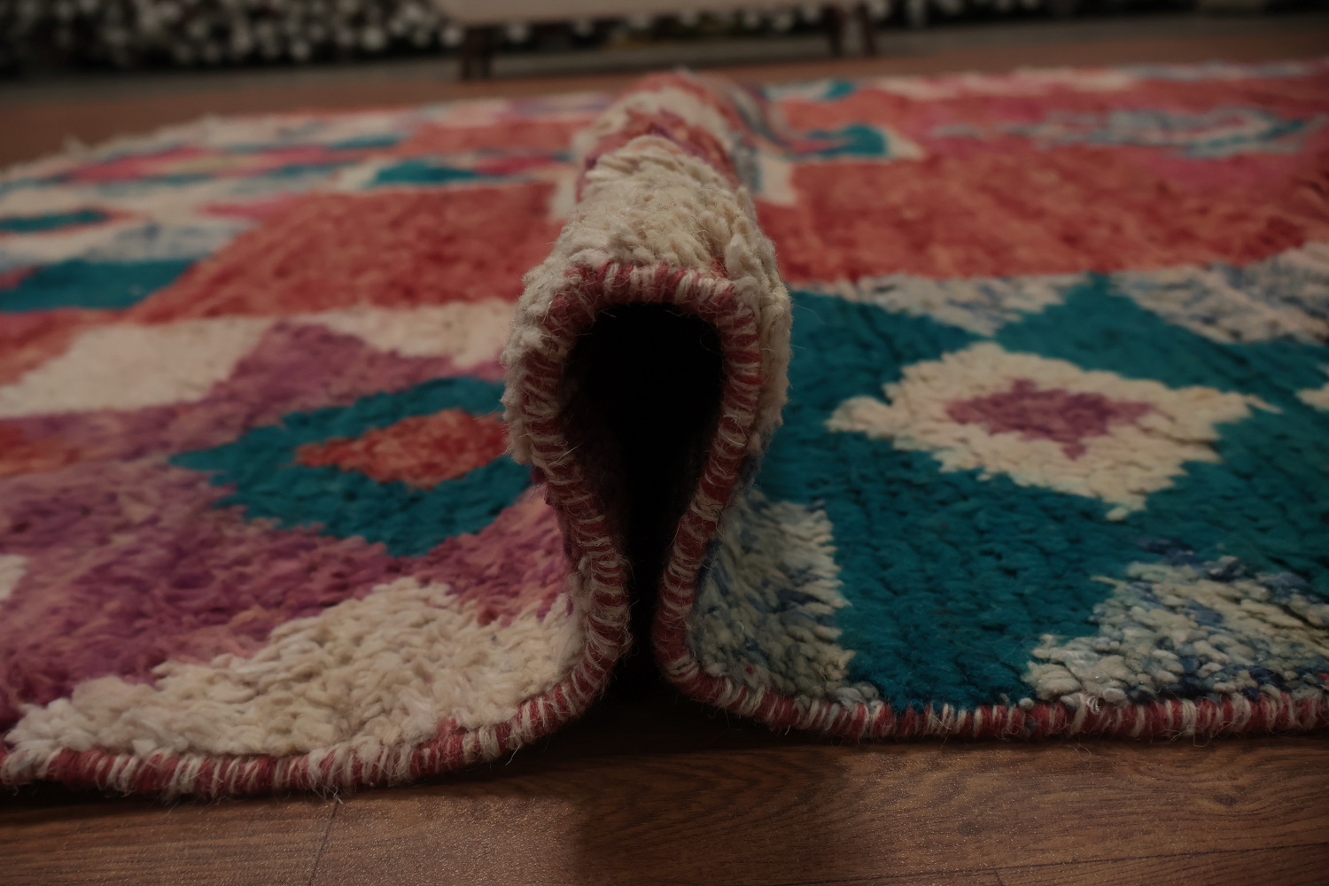 Vibrant Geometric Moroccan Area Rug 8x11 with Bold Color Accents