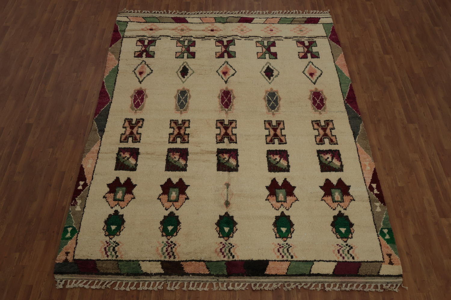 Artisan Crafted Geometric Tribal Moroccan Wool Area Rug 8x11