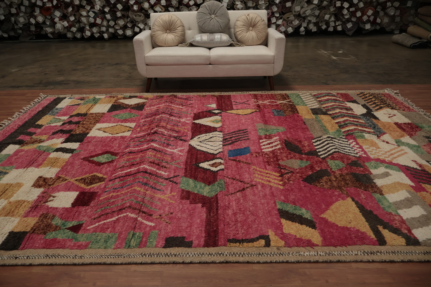 Vibrant Geometric Colorful Moroccan Large Area Rug 9x13