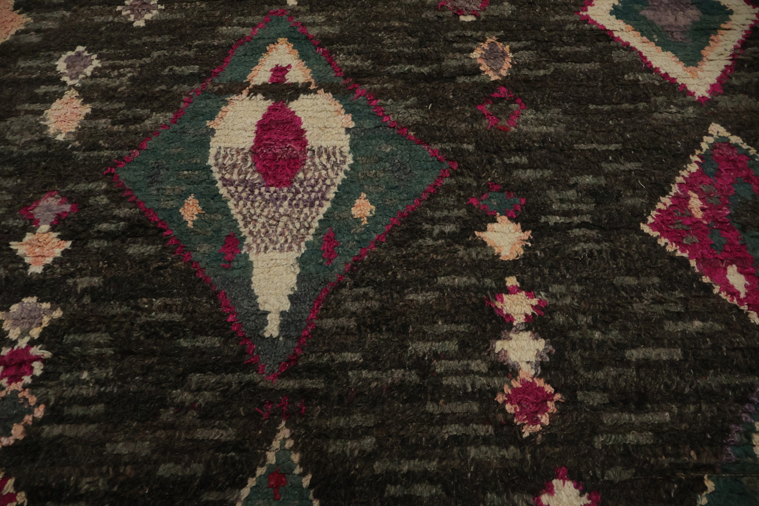 Elegant Moroccan Large Rug 12x16 with Vibrant Multi-Color Diamonds