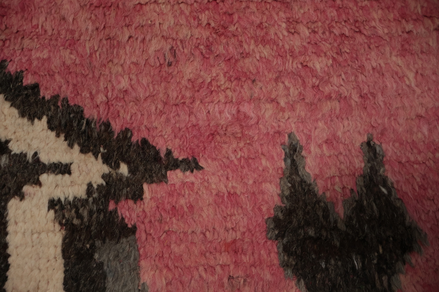 Modern Abstract Artistry in a Pink Geometric Moroccan Area Rug 8x11