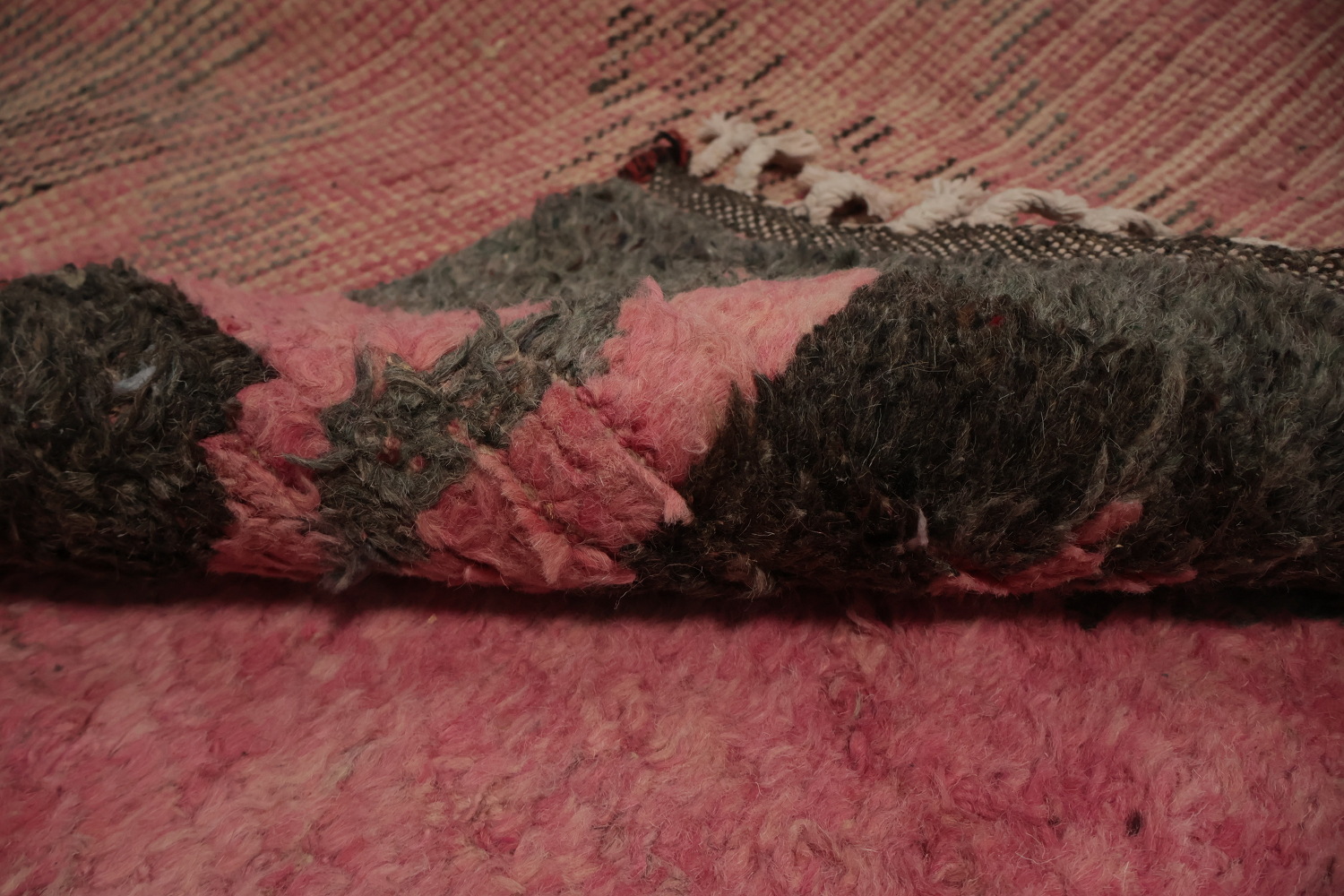 Modern Abstract Artistry in a Pink Geometric Moroccan Area Rug 8x11