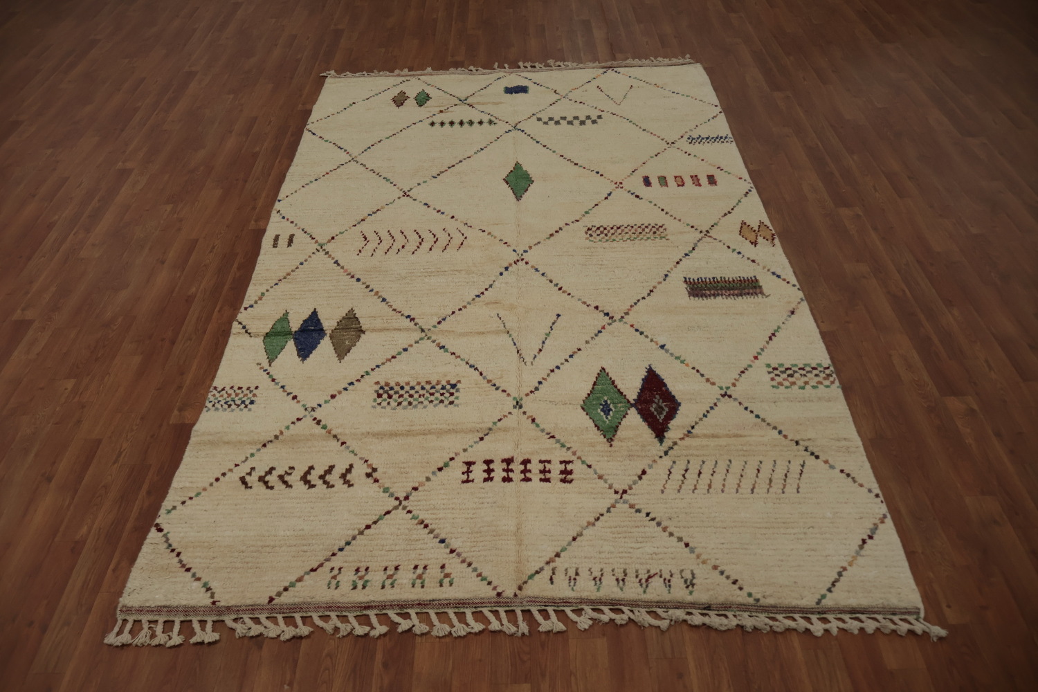 Unique Handcrafted Berber Moroccan Area Rug 6x10 with Tribal Motifs