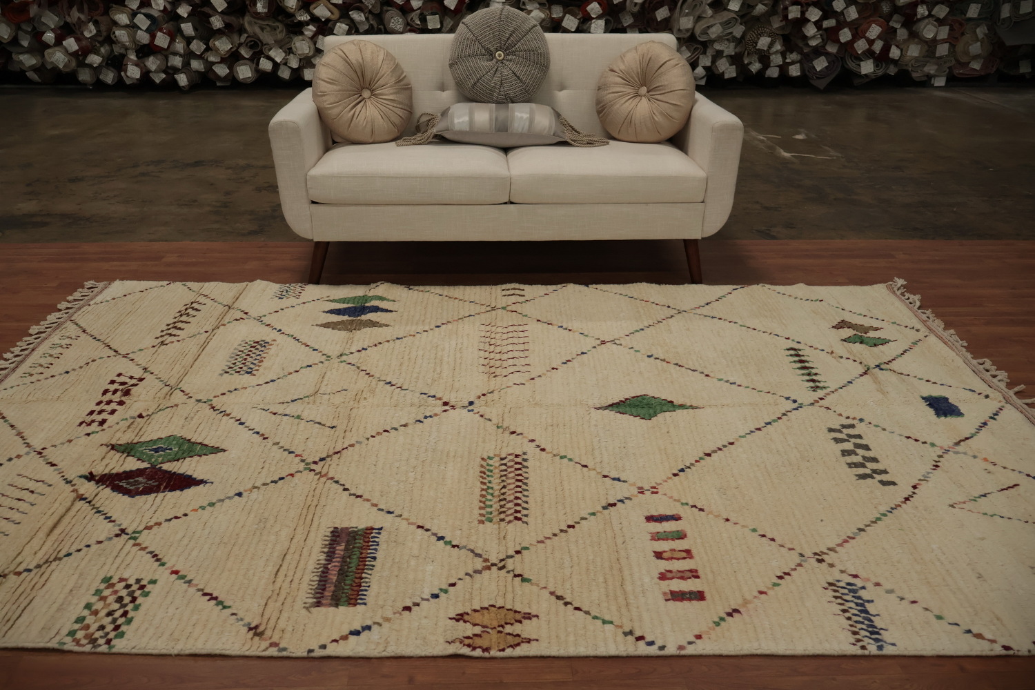 Unique Handcrafted Berber Moroccan Area Rug 6x10 with Tribal Motifs