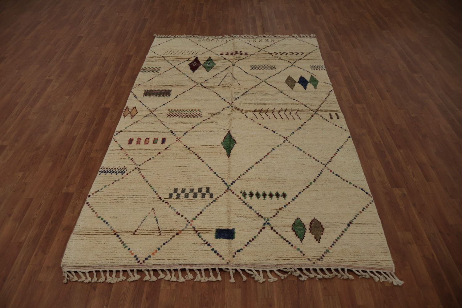Unique Handcrafted Berber Moroccan Area Rug 6x10 with Tribal Motifs