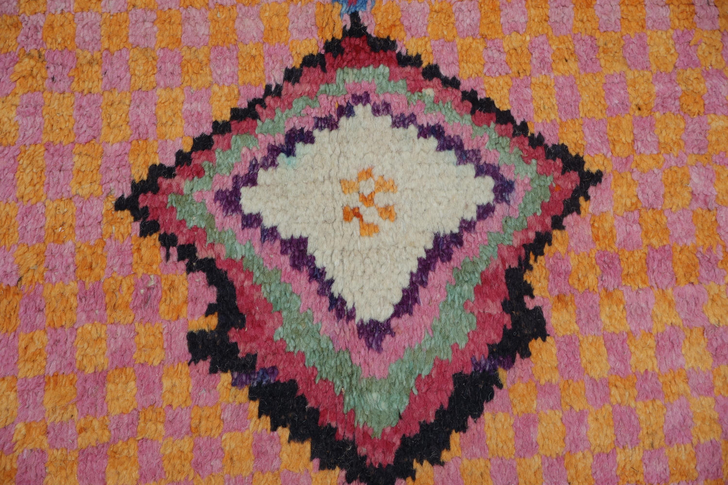 Pink and Orange Abstract Moroccan Handmade Area Rug 6x10 ft