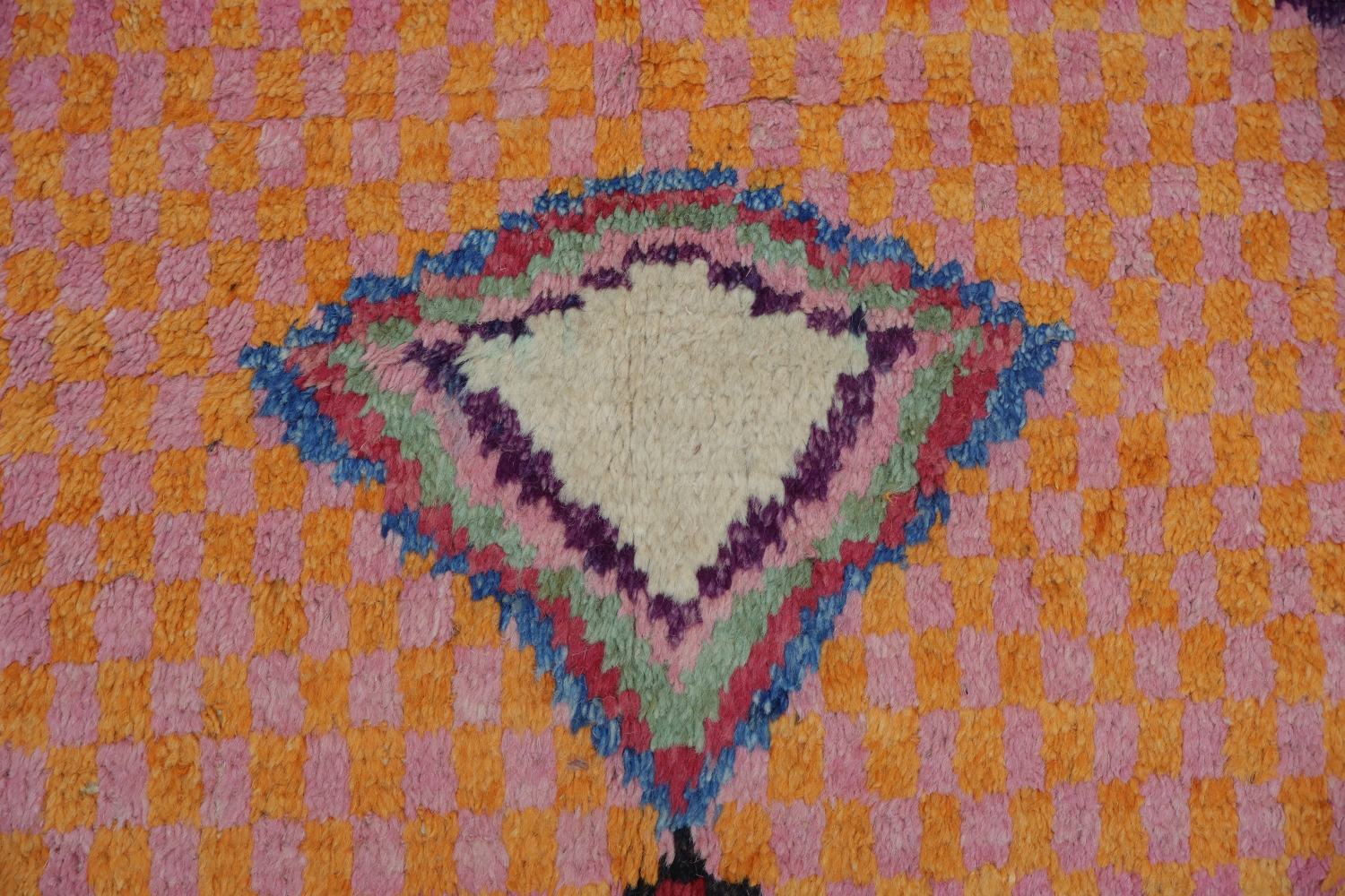 Pink and Orange Abstract Moroccan Handmade Area Rug 6x10 ft