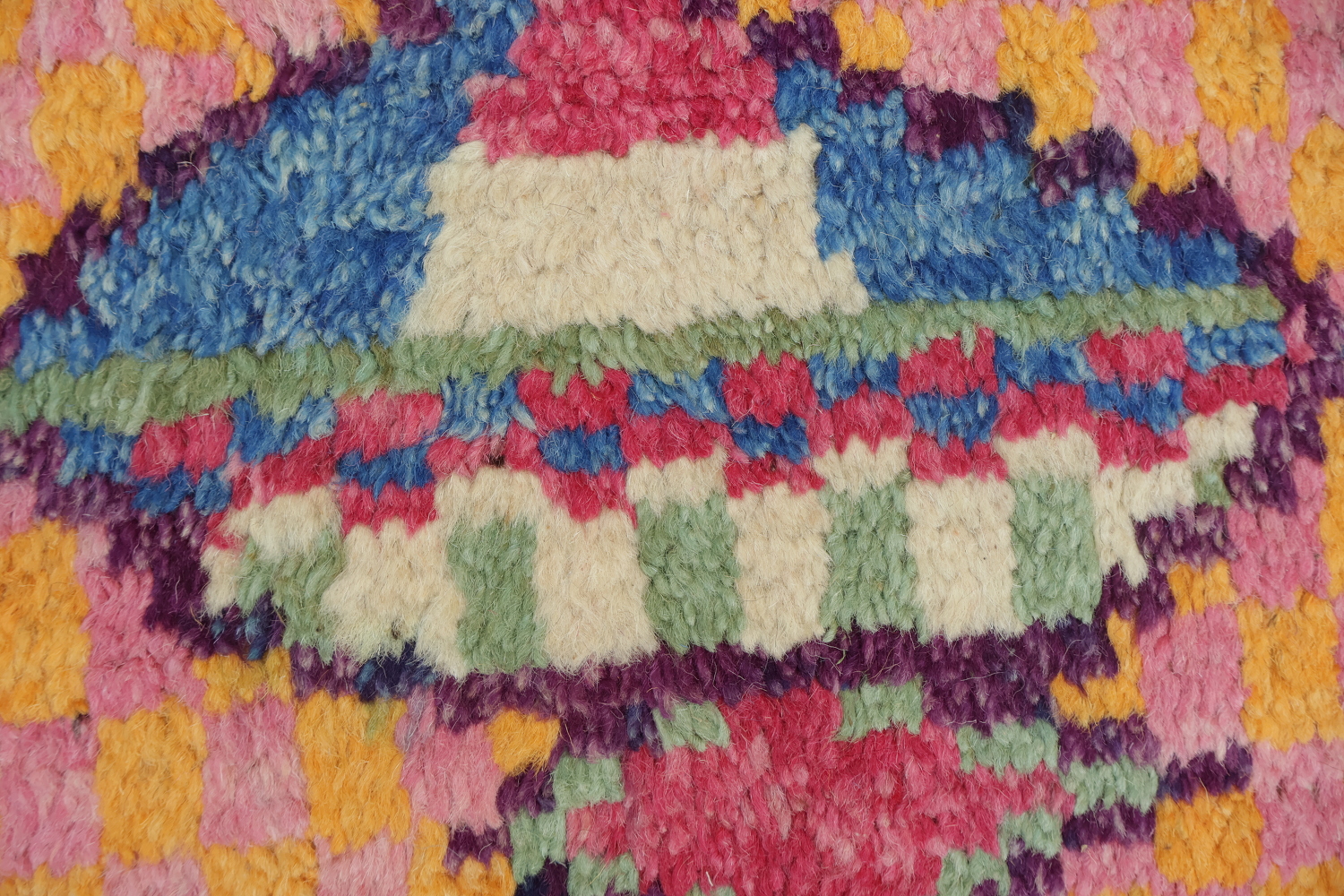 Pink and Orange Abstract Moroccan Handmade Area Rug 6x10 ft