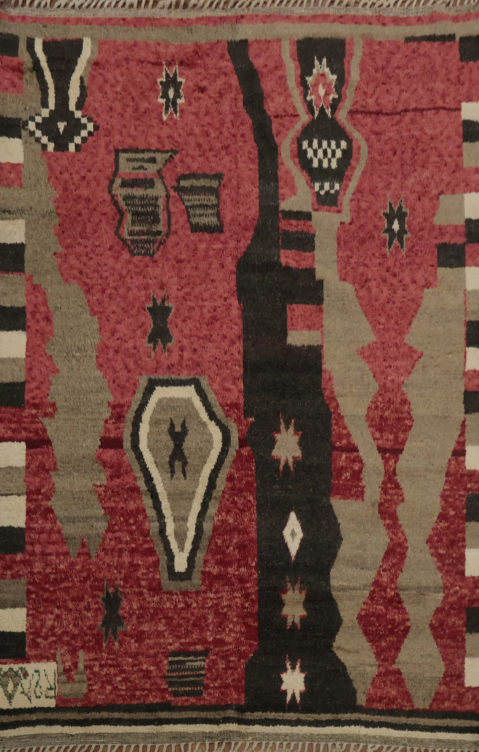 Artistic Bohemian Moroccan Area Rug 8x11 with Asymmetrical Patterns