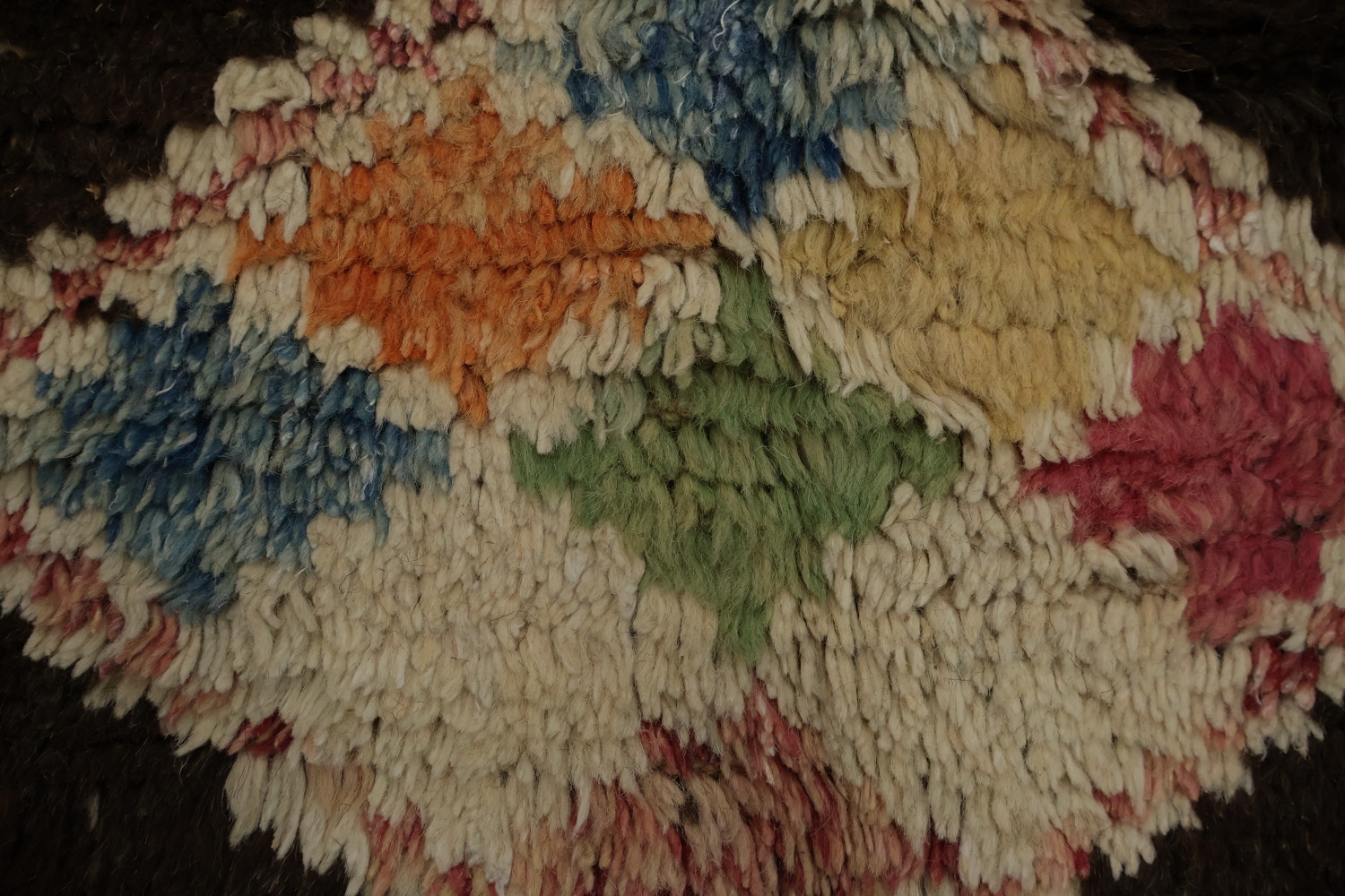 Handcrafted Moroccan Area Rug 7x11 with Dynamic Diamond Motifs
