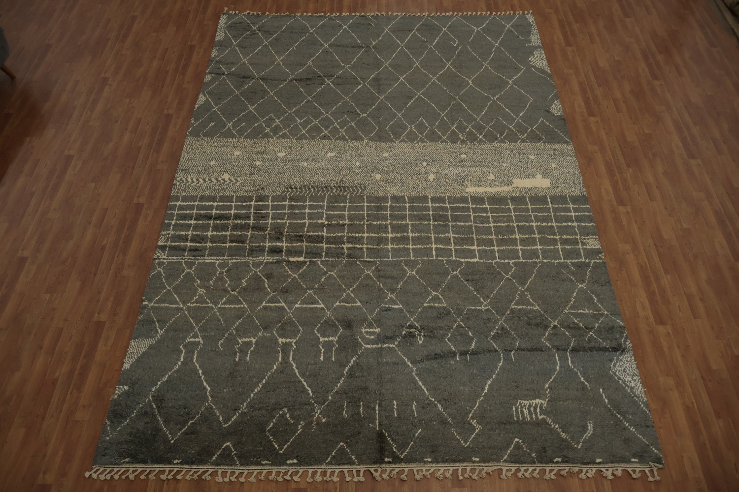 Trellis Moroccan Wool Handmade Rug 10x15