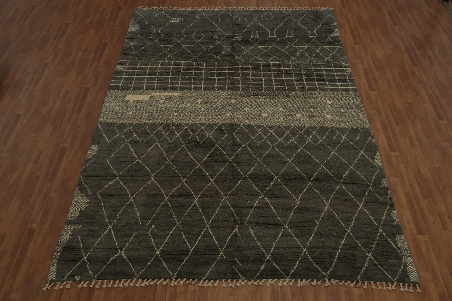 Trellis Moroccan Wool Handmade Rug 10x15