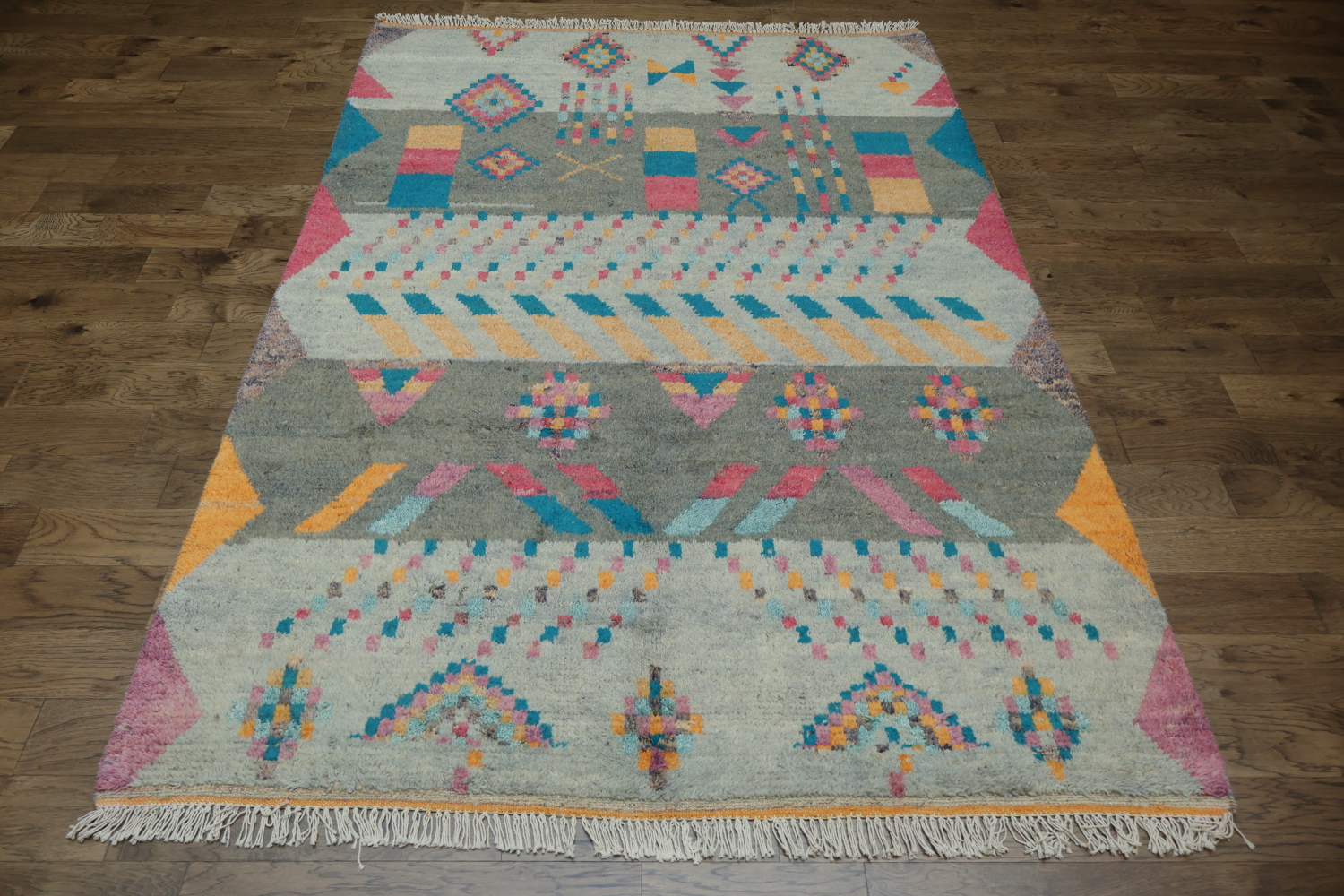 Colorful Abstract Geometric Moroccan Rug for Modern Home Decor 7x10