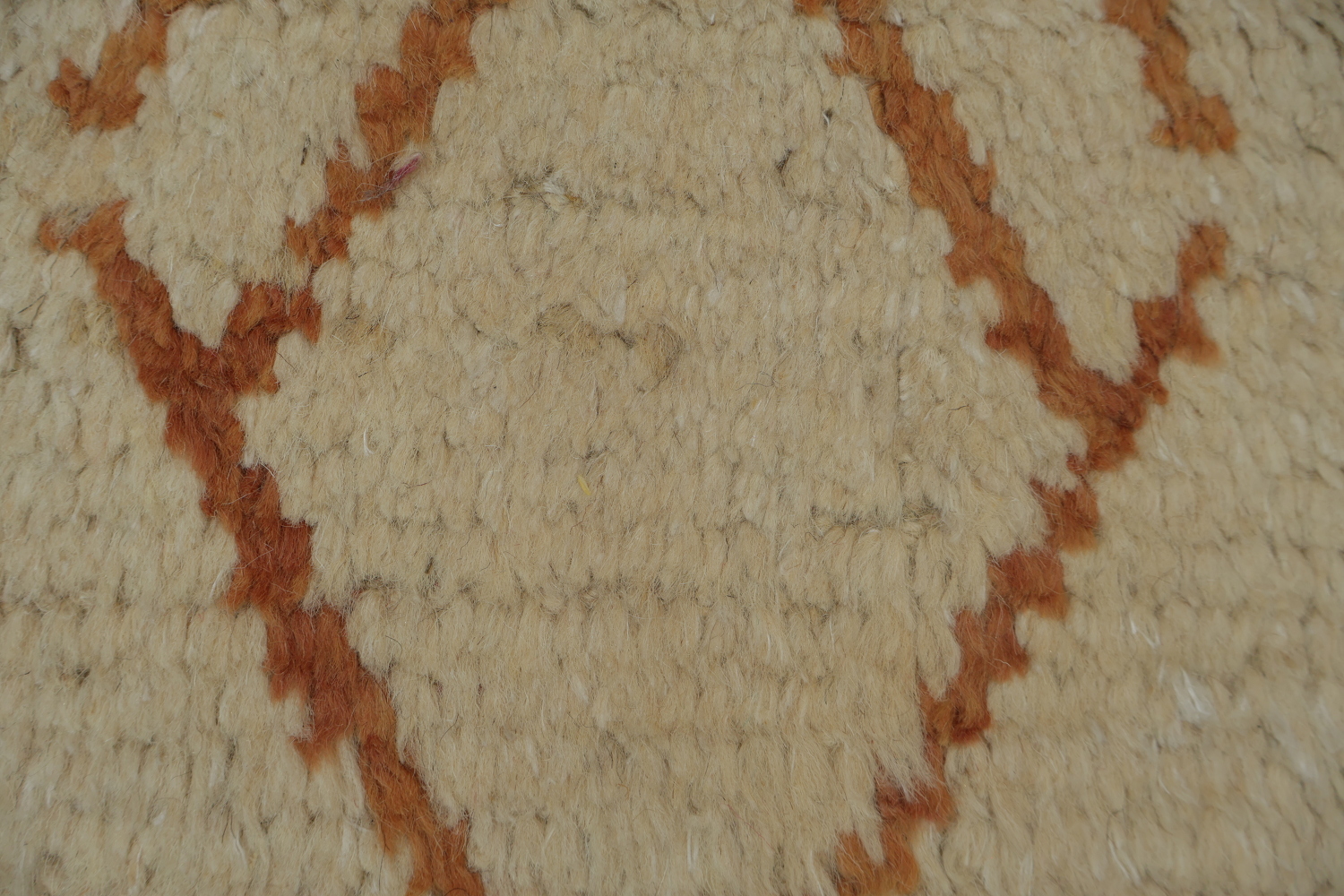 Minimalist Tribal Ivory Moroccan Rug Featuring Geometric and Linear Designs 6x10 ft