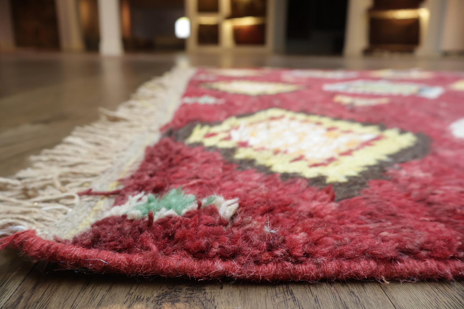 Chic Geometric Red Moroccan Area Rug for Modern Room Decor 6x10