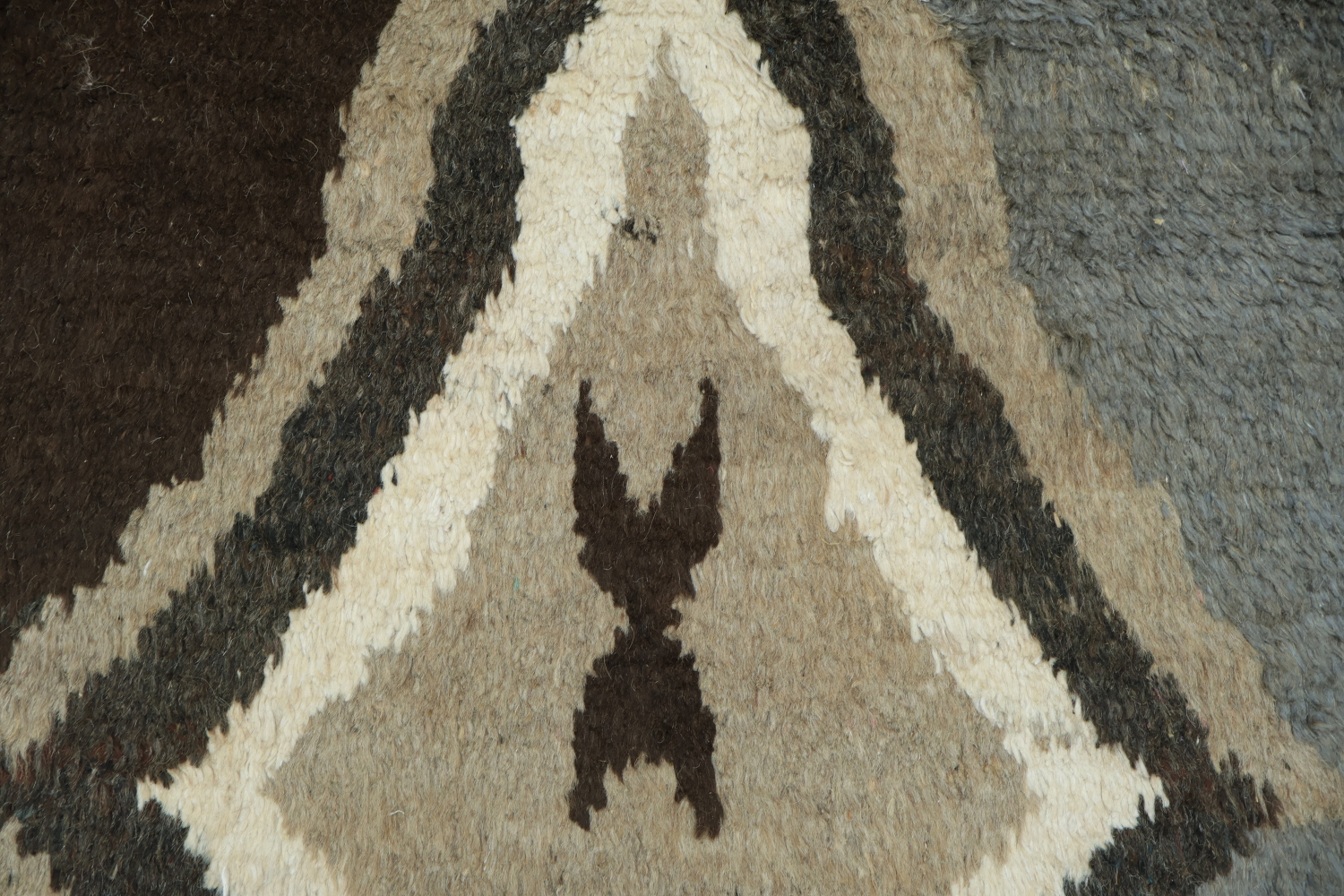 Rustic Charm: Brown and Beige Artistic Floor Abstract Wool Rug 6x9