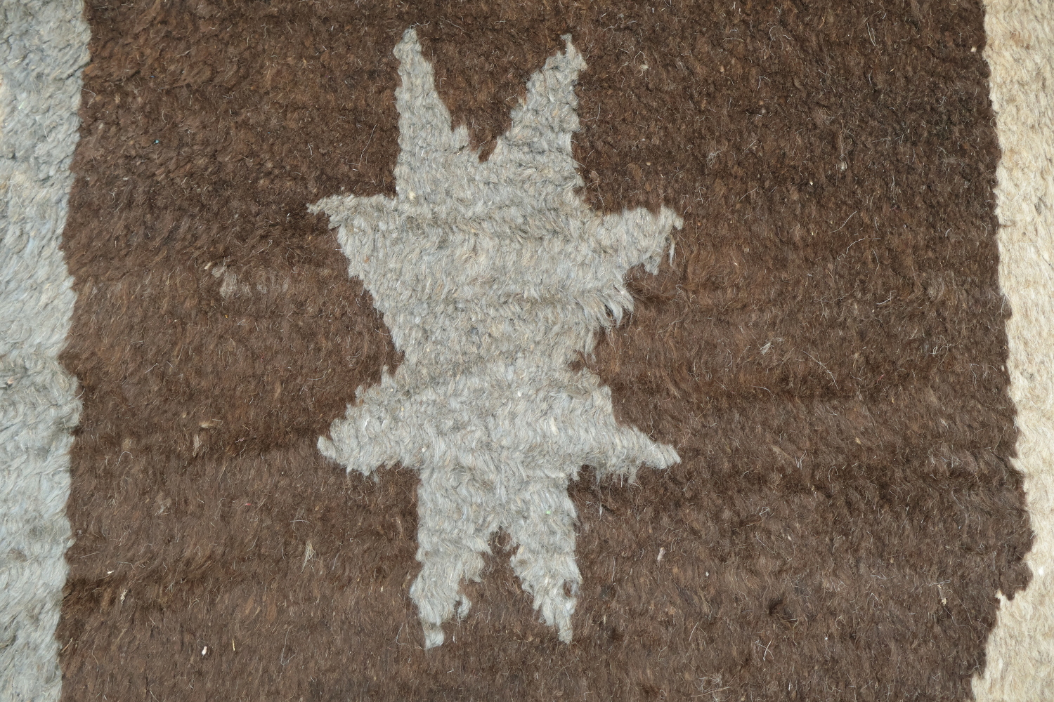 Rustic Charm: Brown and Beige Artistic Floor Abstract Wool Rug 6x9