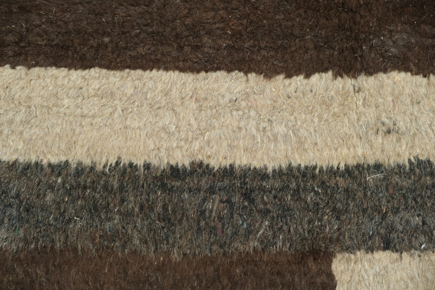Rustic Charm: Brown and Beige Artistic Floor Abstract Wool Rug 6x9