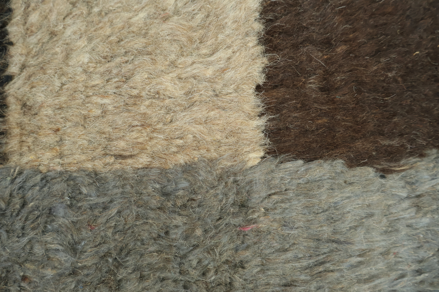 Rustic Charm: Brown and Beige Artistic Floor Abstract Wool Rug 6x9