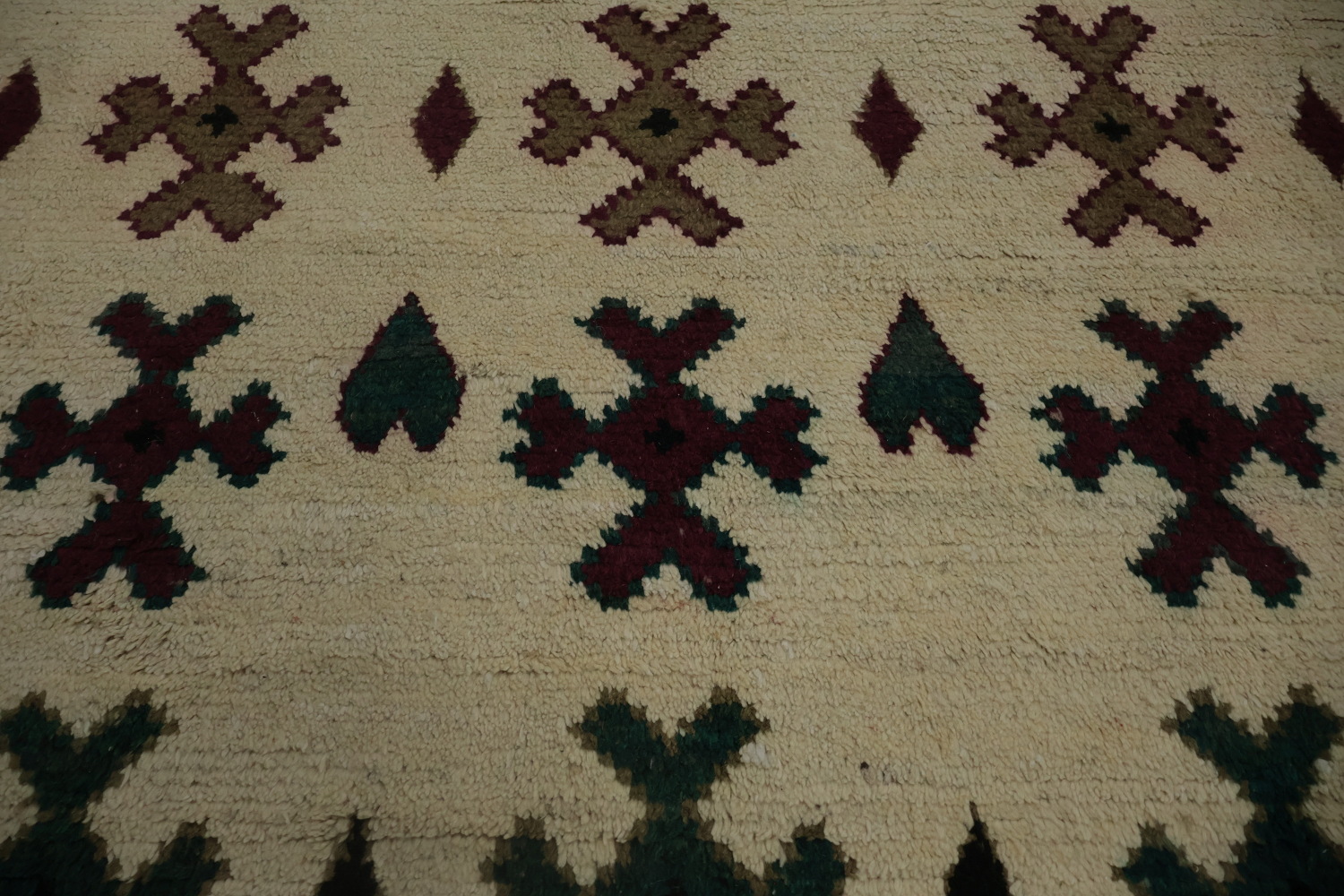 Timeless Moroccan Area Rug 9x12 with Colorful Geometric Motifs
