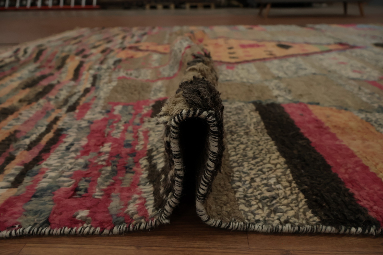 Handmade Moroccan Large Rug 10x15 Features Bold Geometric Design