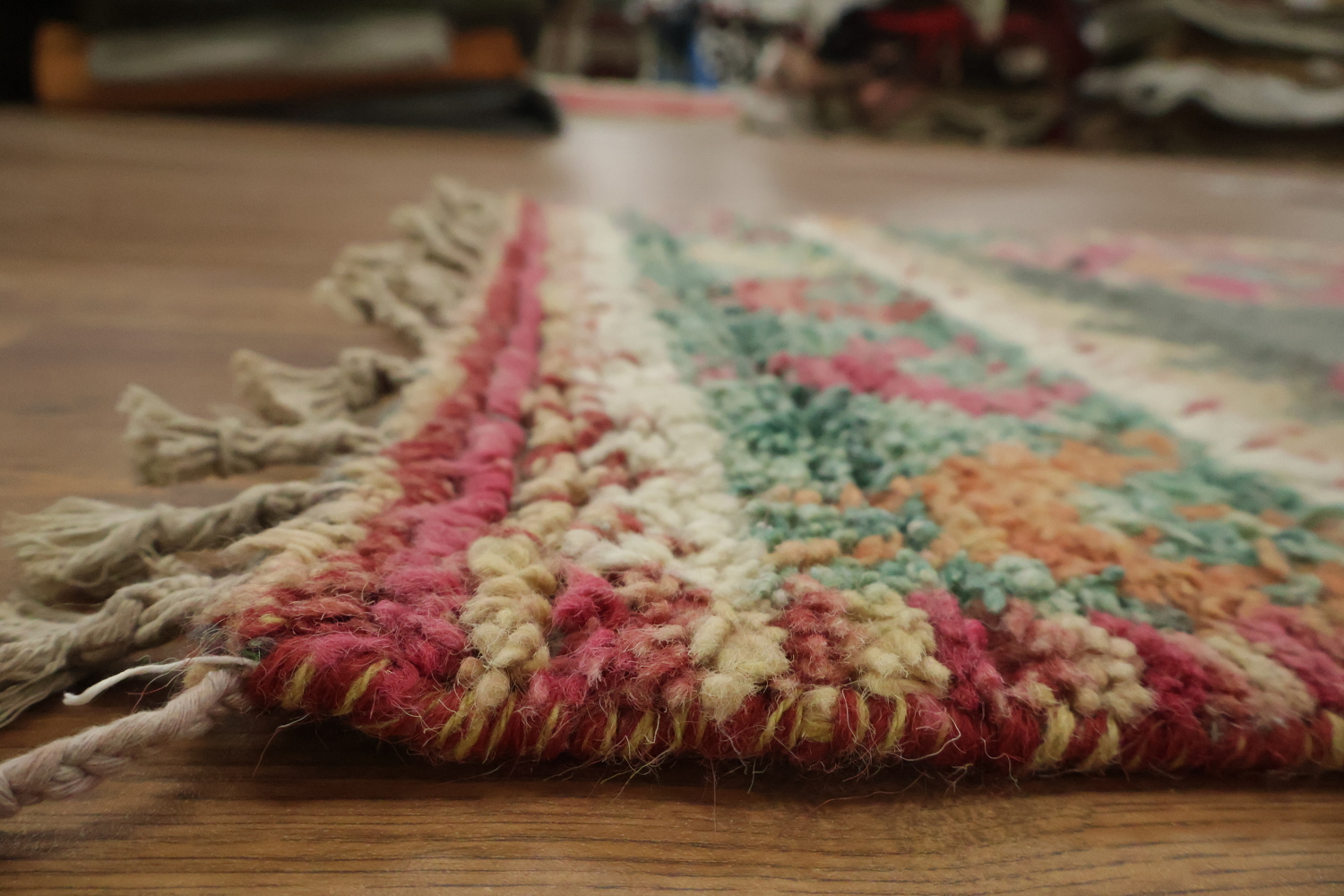 Geometric Moroccan Wool Runner Rug 3x17
