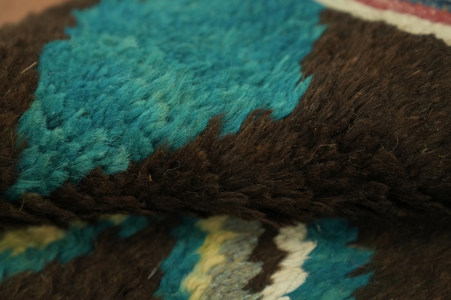 Geometric Patterned Moroccan Runner Rug with Vibrant Teal and Cream Accents 12' 10'' X 2' 5''