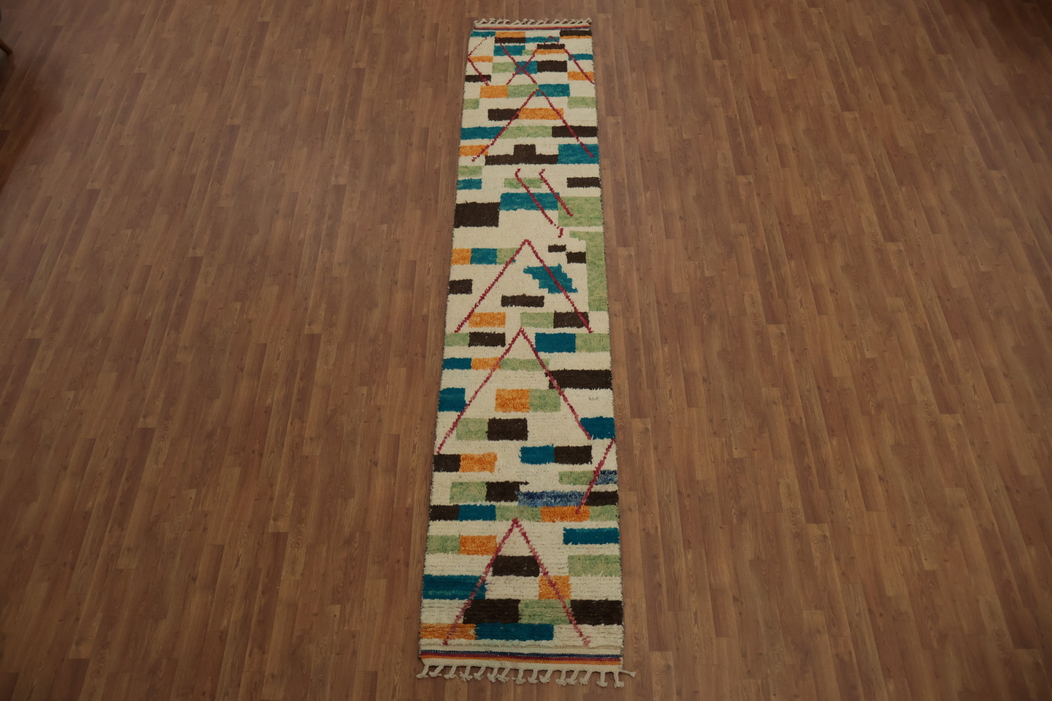 Stylish Moroccan Runner Rug 3x13 with Bright Colors and Patterns