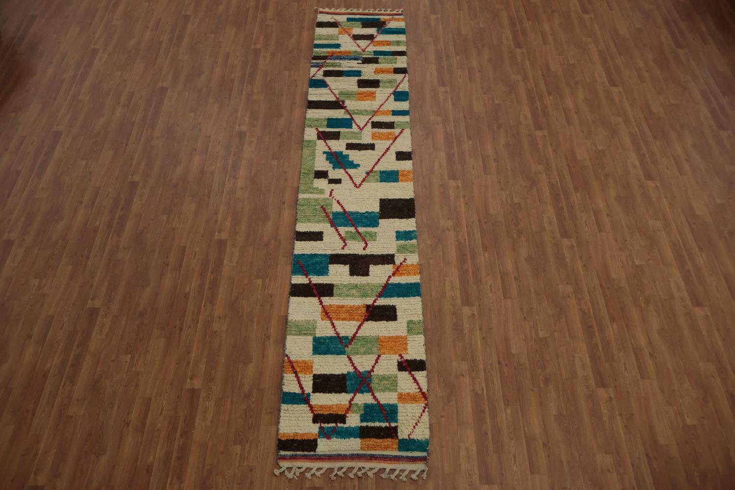 Stylish Moroccan Runner Rug 3x13 with Bright Colors and Patterns