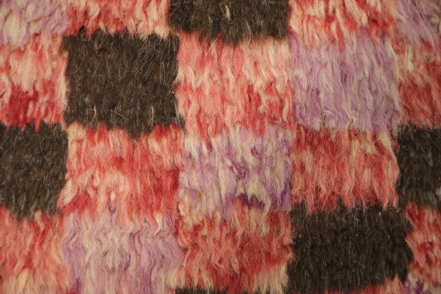 Checkered Moroccan Handmade Runner Rug 3x13