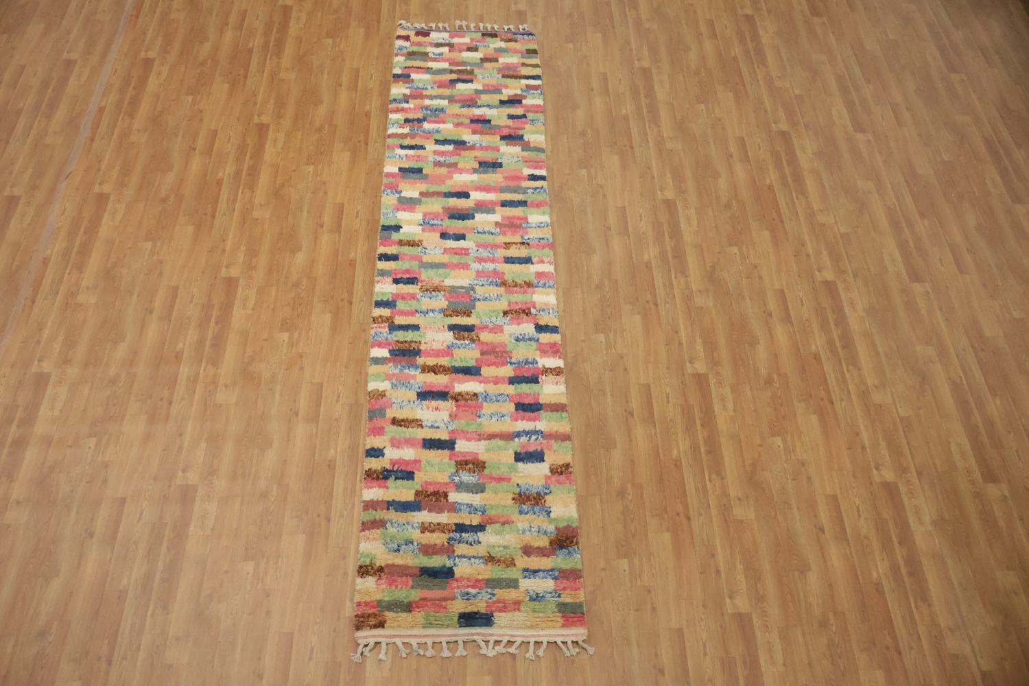 Handmade Moroccan Wool Runner Rug 3x11