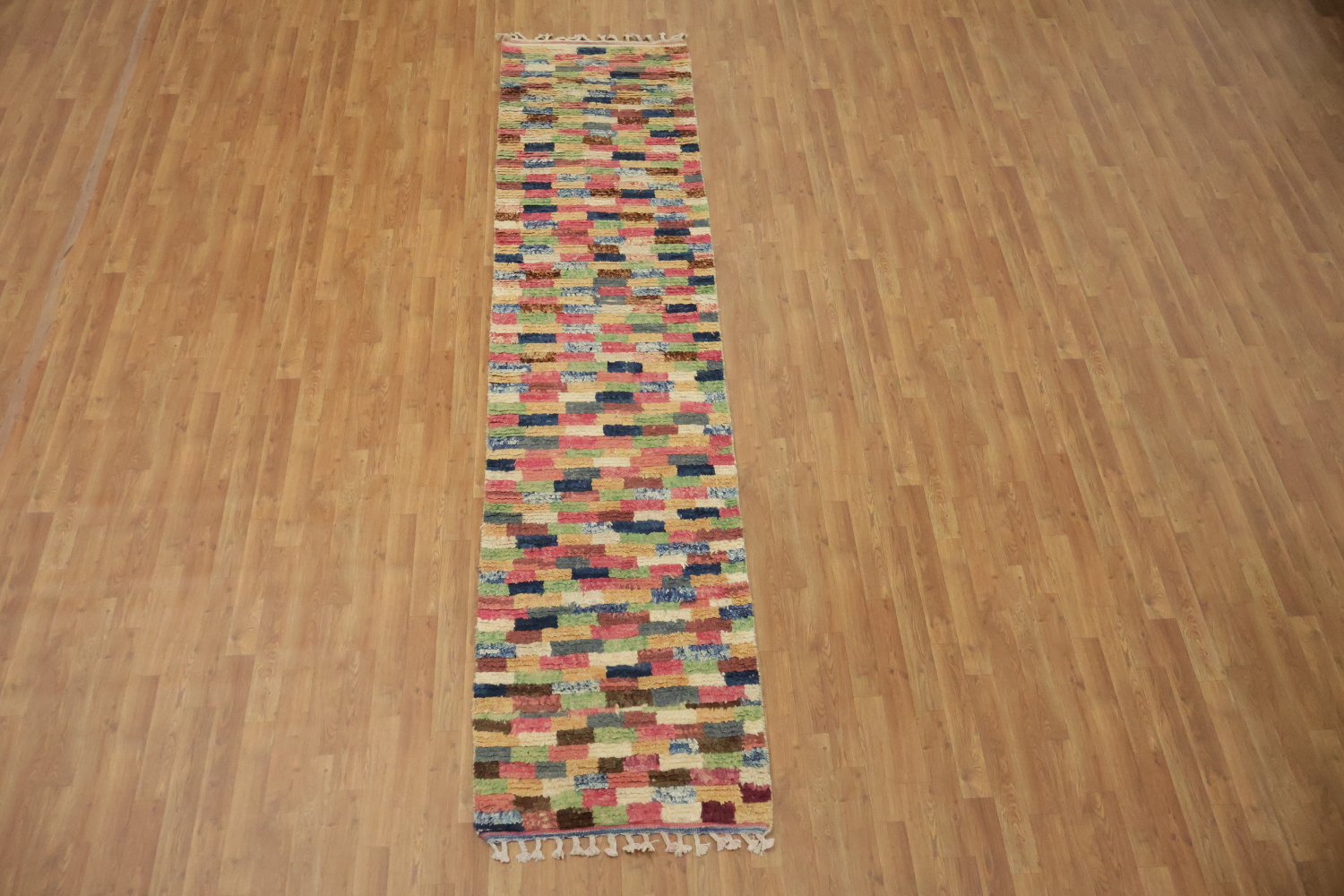 Handmade Moroccan Wool Runner Rug 3x11