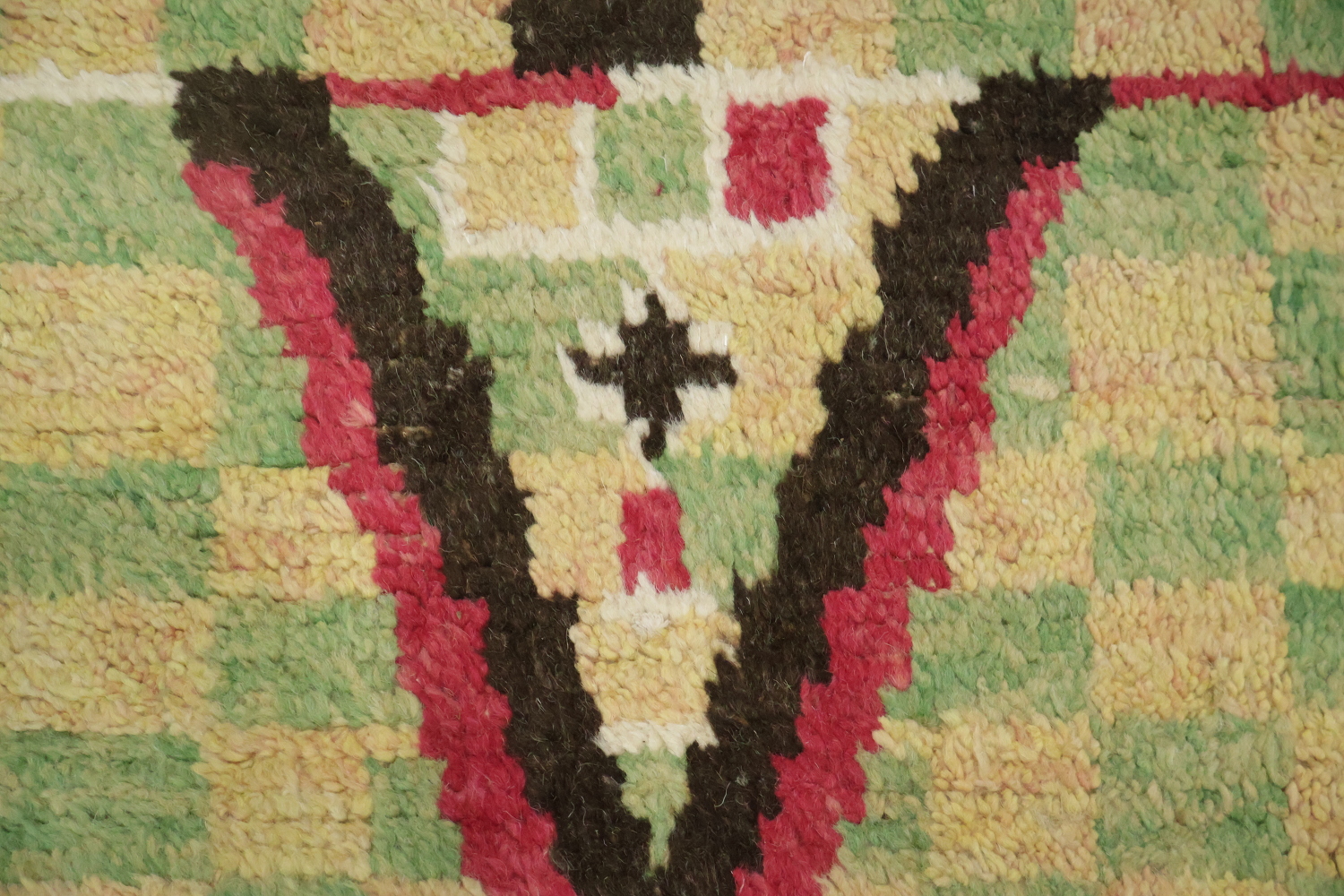 Checkered Moroccan Wool Runner Rug 3x12
