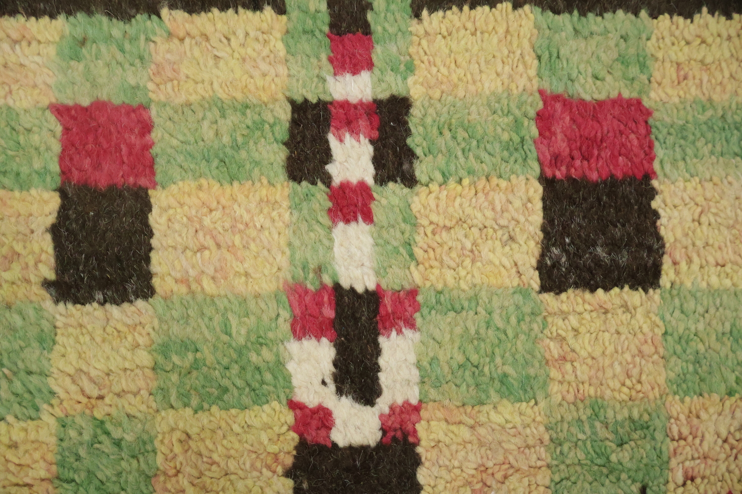 Checkered Moroccan Wool Runner Rug 3x12