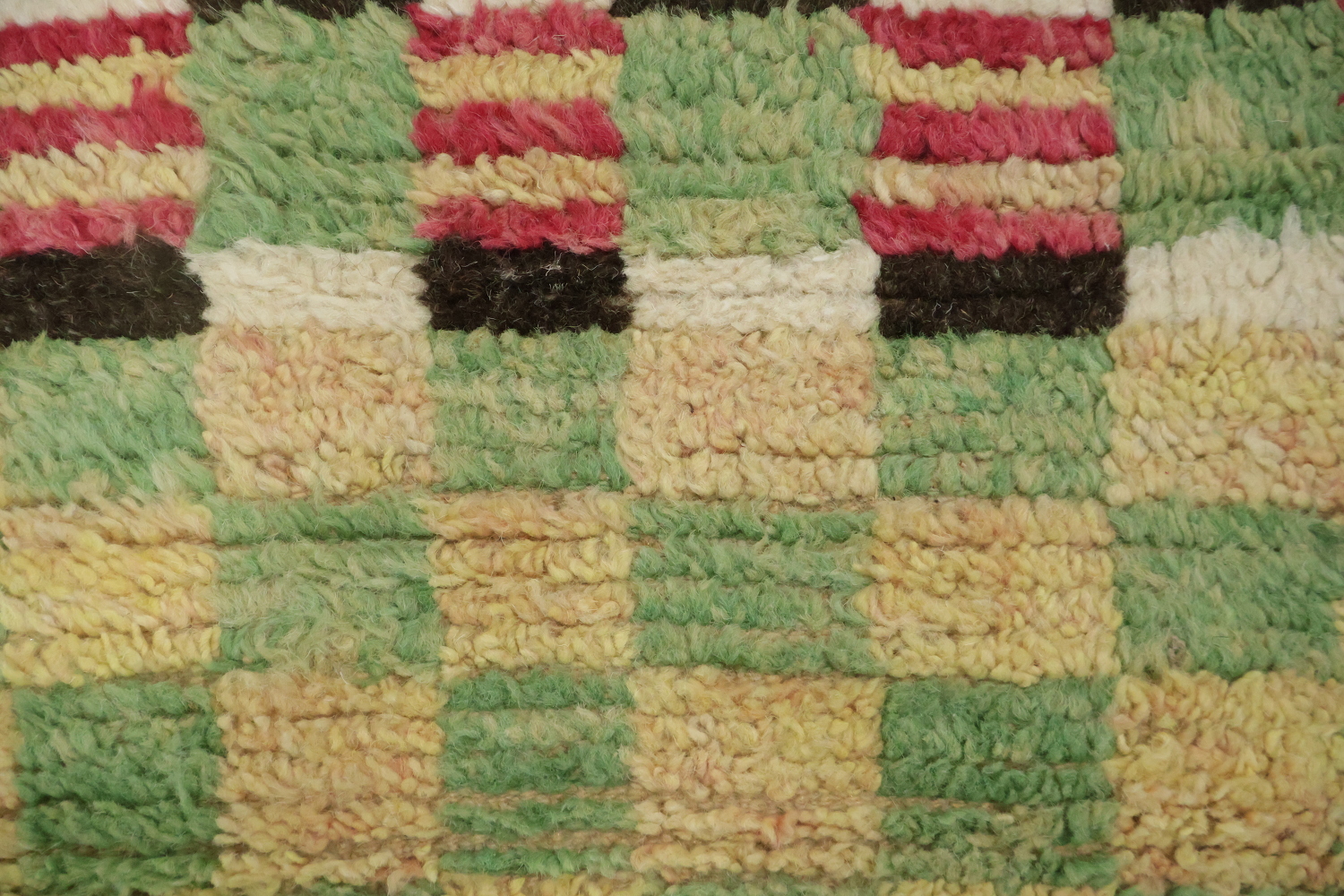 Checkered Moroccan Wool Runner Rug 3x12
