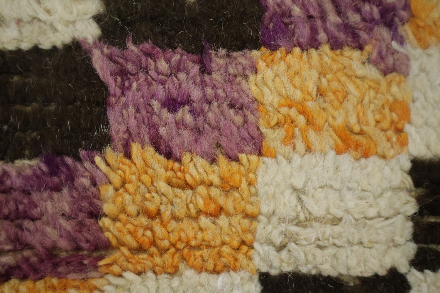 Checkered Moroccan Handmade Runner Rug 3x13