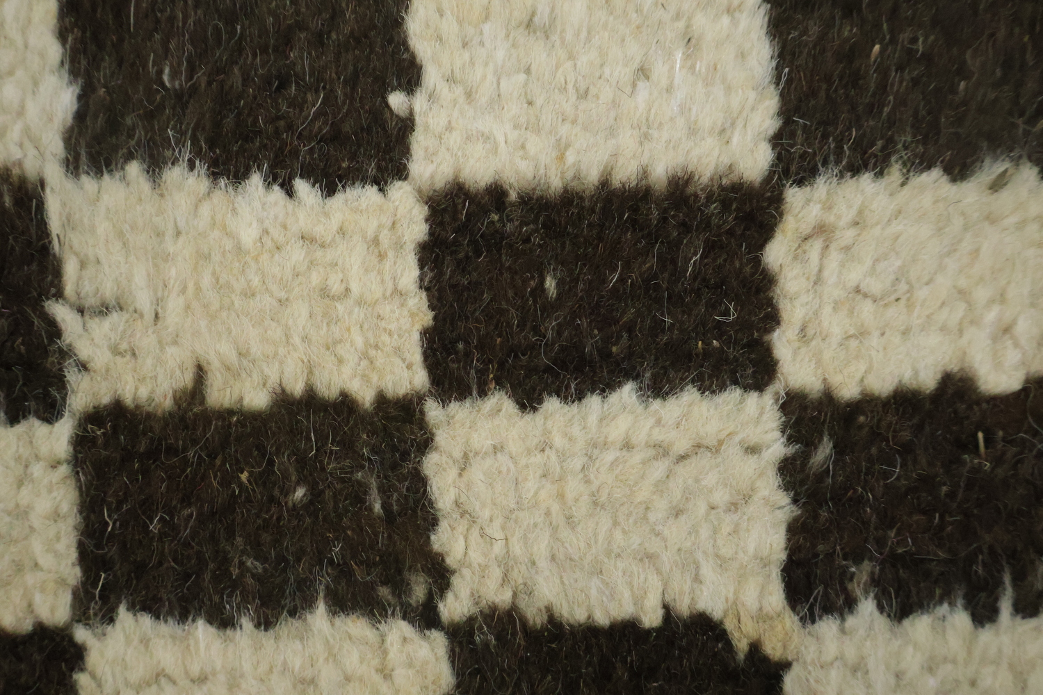 Checkered Moroccan Handmade Runner Rug 3x13