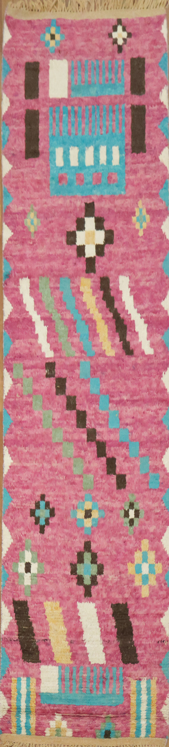 Tribal Moroccan Handmade Runner Rug 3x14