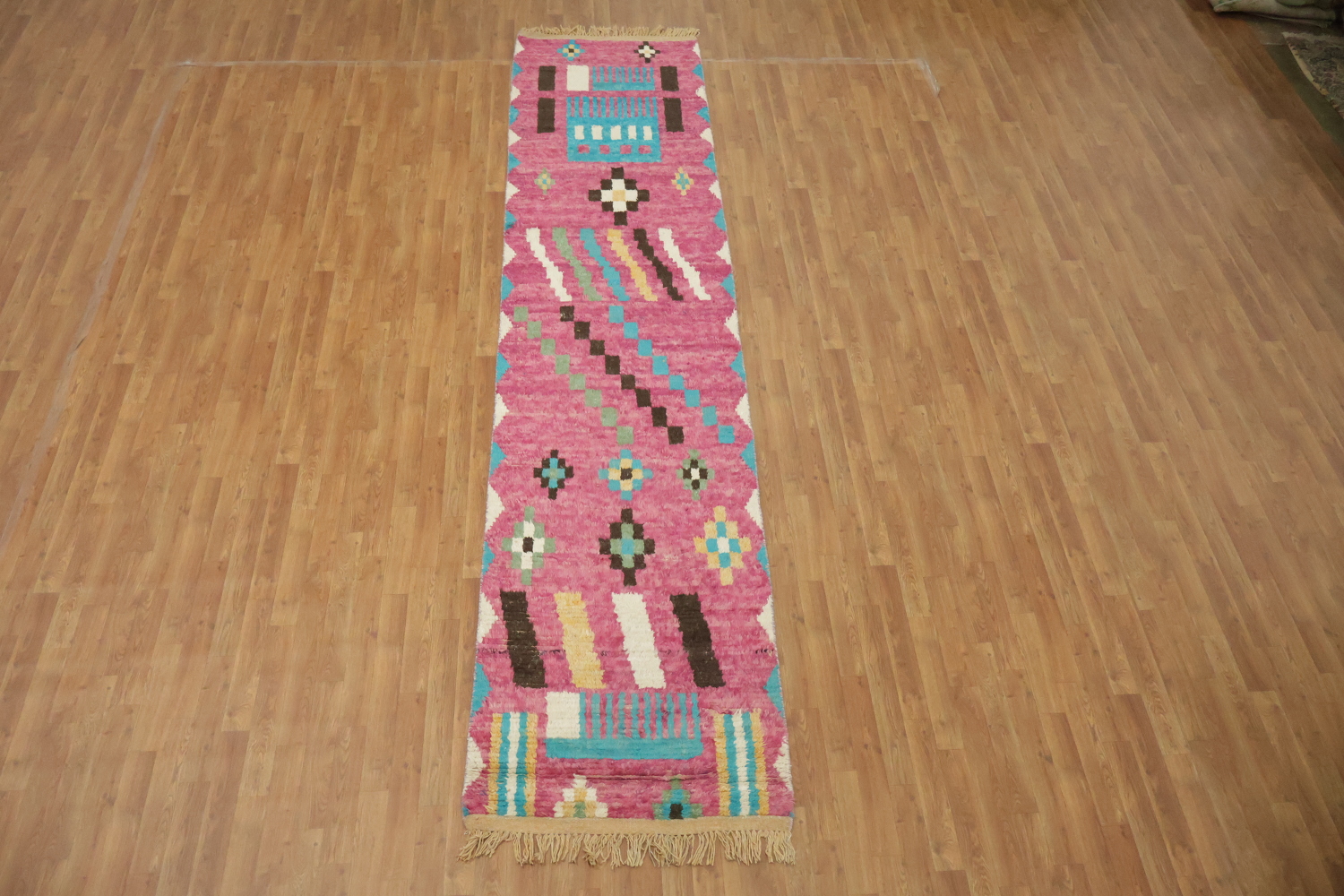 Tribal Moroccan Handmade Runner Rug 3x14