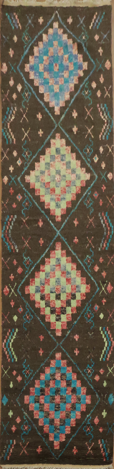 Tribal Moroccan Handmade Runner Rug 4x17
