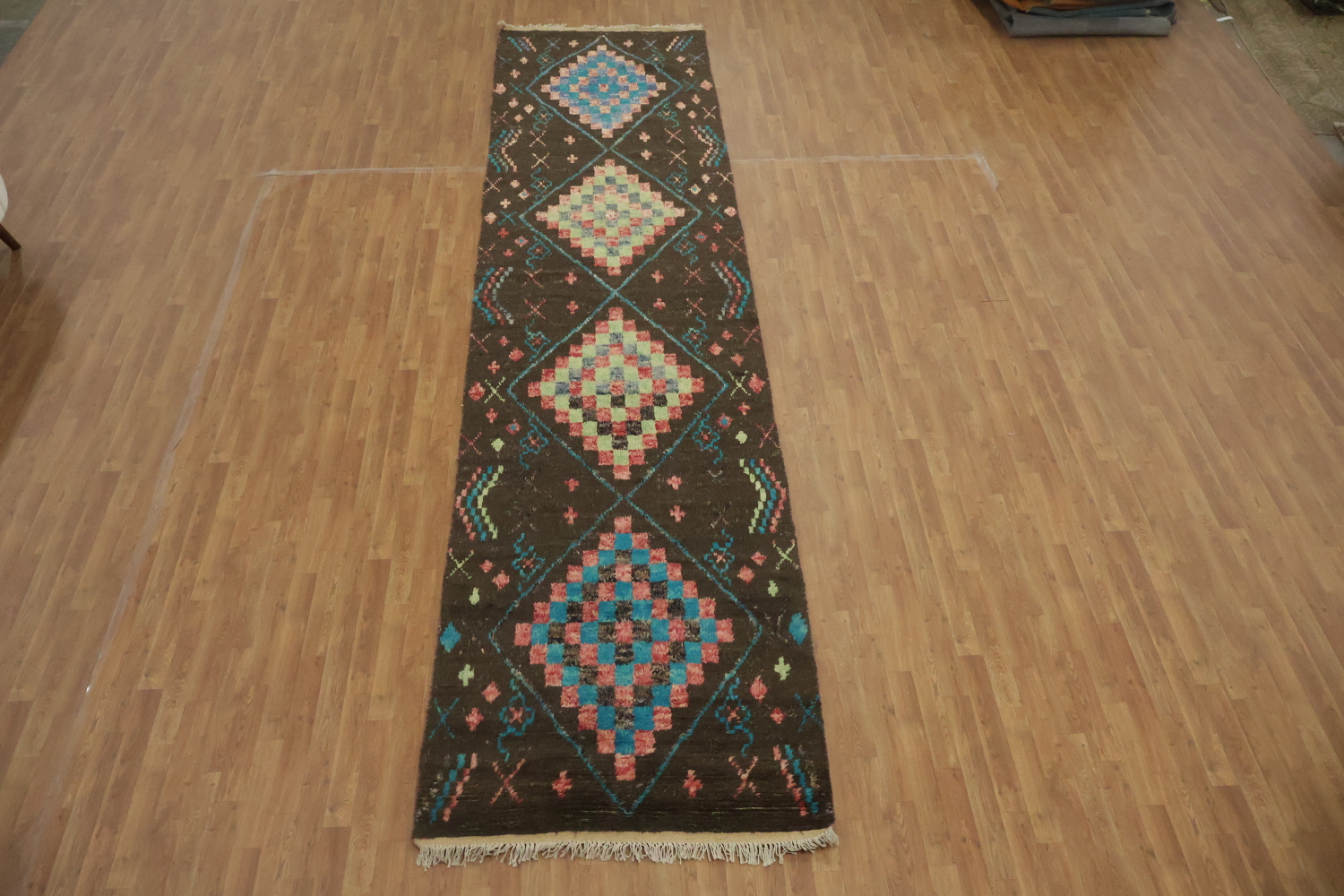 Tribal Moroccan Handmade Runner Rug 4x17