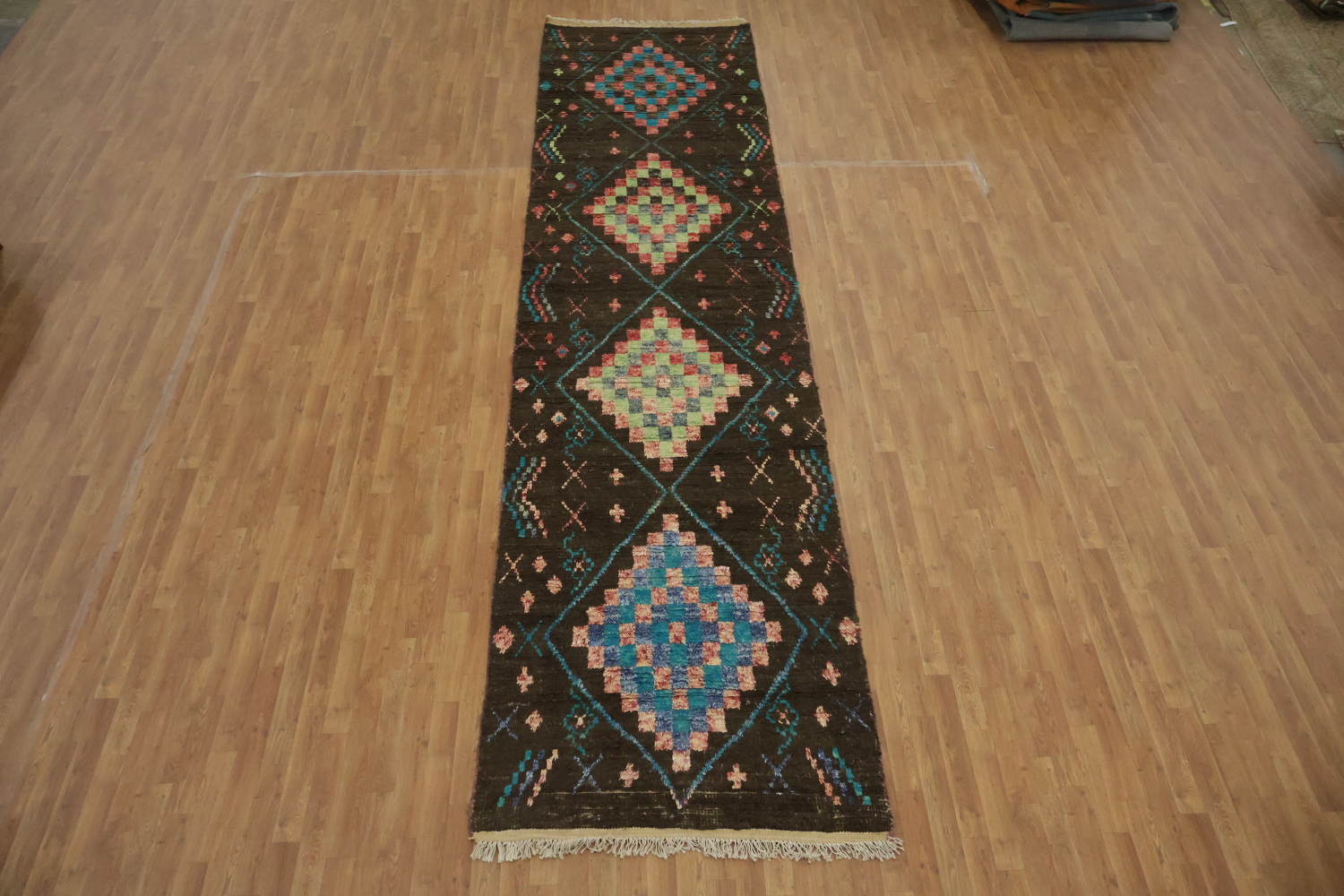 Tribal Moroccan Handmade Runner Rug 4x17
